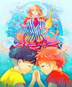 Sosuke And Kumiko Ponyo paint by numbers