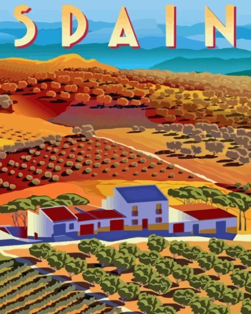 Spain Landscape Poster paint by numbers