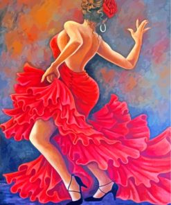 Spanish Dancer Red Dress e paint by numbers