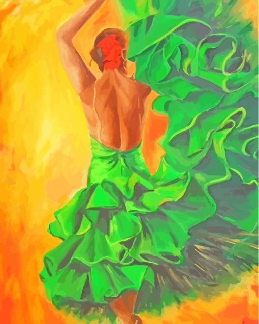 Spanish Flamenco Dancer paint by numbers