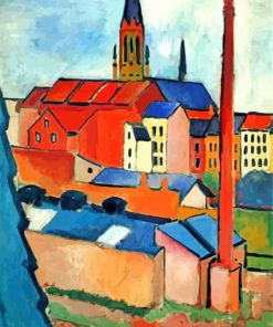 St Mary With Houses And Money By Macke paint by numbers