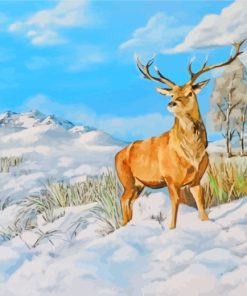 Stag In Snow paint by numbers