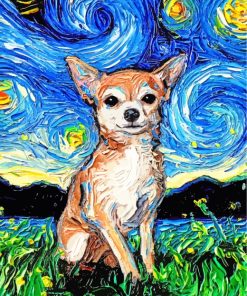 Starry Night Chihuahua paint by numbers