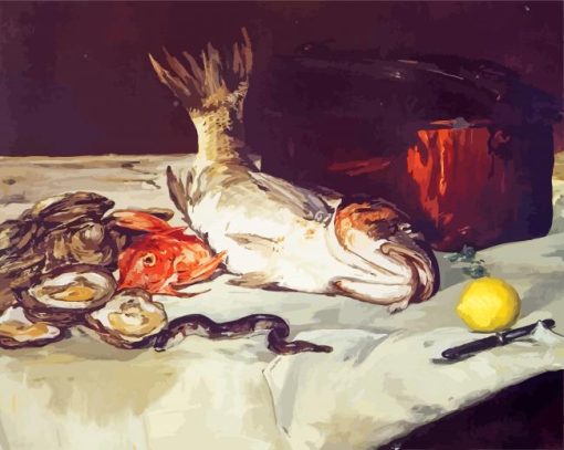 Still Life With Fish By Manet paint by numbers