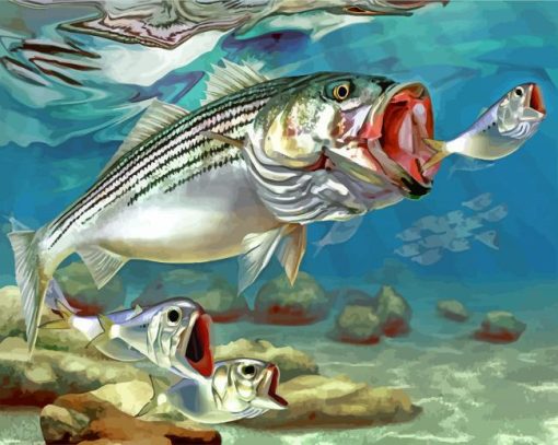 Striped Bass paint by numbers