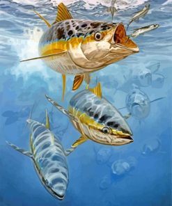 Underwater Striped Bass Painting paint by numbers