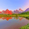 Sunset View In Mount Assiniboine Canada paint by numbers