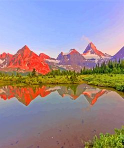 Sunset View In Mount Assiniboine Canada paint by numbers