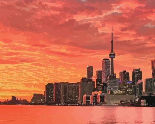 Sunset Toronto City paint by numbers