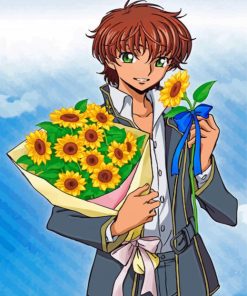 Suzaku Kururugi Anime Take The Flowers paint by numbers