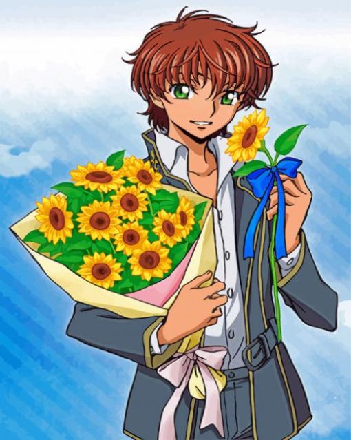 Suzaku Kururugi Anime Take The Flowers paint by numbers