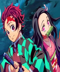 Tanjiro-And-Nezuko-Kamado-Demon-Slayer-paint-by-number