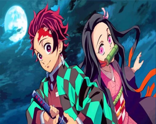 Tanjiro-And-Nezuko-Kamado-Demon-Slayer-paint-by-number