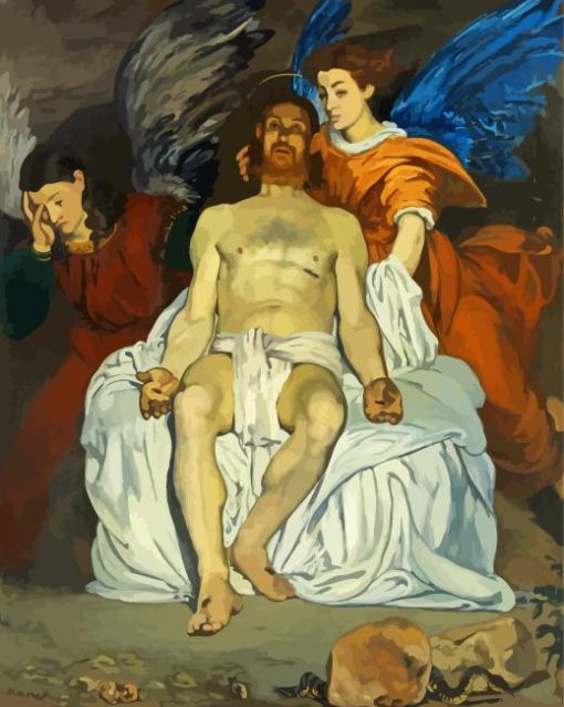 The dead Christ With Angels By Manet paint by numbers