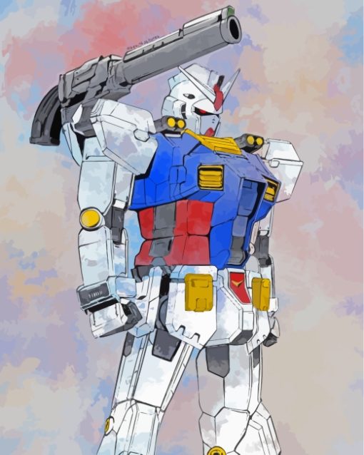 The Gundam Robot paint by numbers