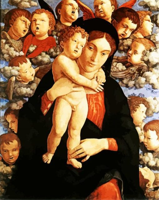 The Madonna Of The Cherubim By Mantegna paint by numbers