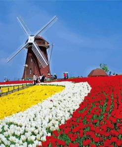 Tsurumi Ryokuchi Park Windmill Japan paint by numbers