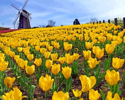 Tsurumi Ryokuchi Park Yellow Flowers paint by numbers