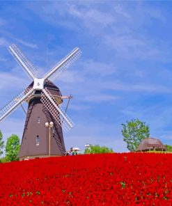 Tsurumi Ryokuchi Park And Red Flowers paint by numbers