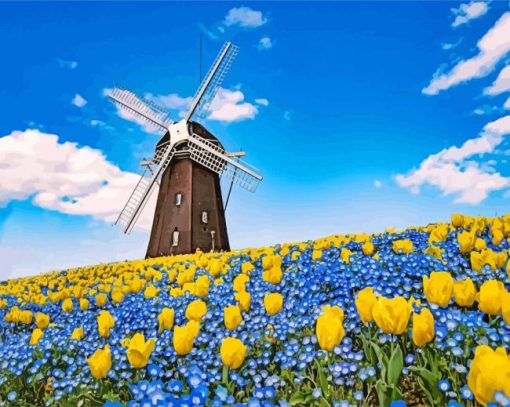 Tsurumi Ryokuchi Windmill paint by numbers