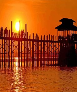 U Bein Bridge In Mandalay paint by numbers