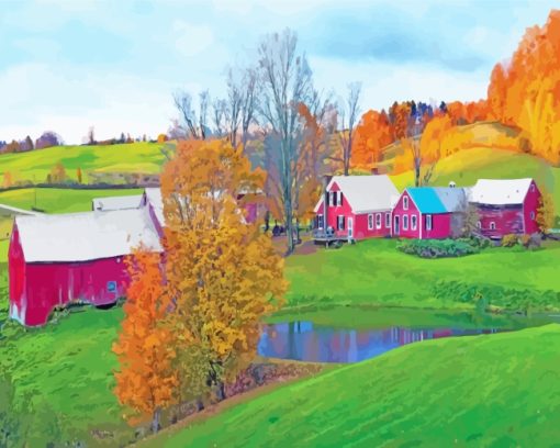 Vermont Landscape paint by numbers