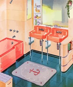 Vintage Bathroom paint by numbers