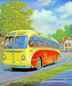 Vintage City Bus paint by numbers