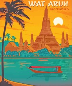 Wat Arun Bangkok Poster paint by numbers