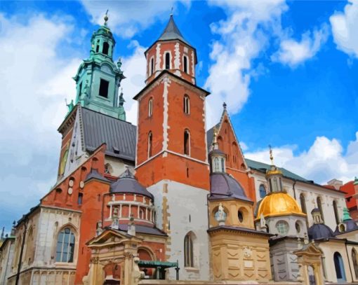 Wawel Cathedral Krakow paint by numbers