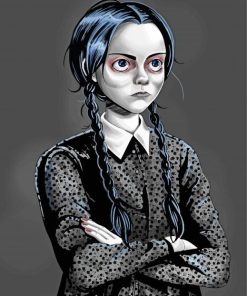 Wednesday From Addams Family Illustration paint by numbers