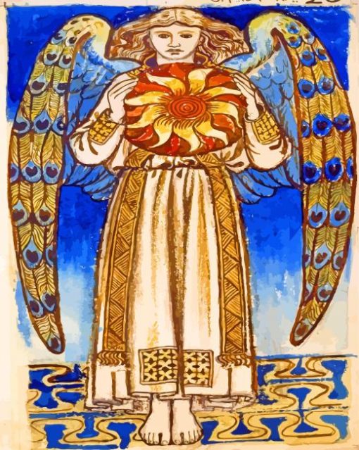 William-Morris-Day-Angel-Holding-a-Sun-paint-by-numbers