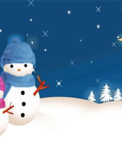 Winter Snowman paint by numbers