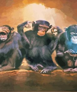 Wise Monkeys Art paint by numbers