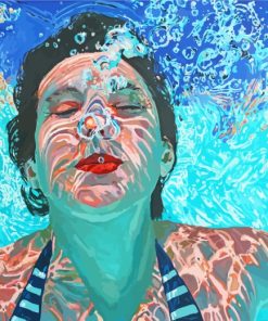 Woman Swimming Underwater paint by numbers