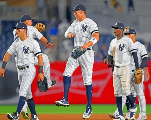 Yankees Baseball Team paint by numbers