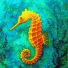 Yelow Seahorse paint by numbers