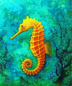 Yelow Seahorse paint by numbers