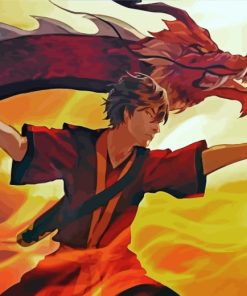 Zuko And Dragon Anime paint by numbers