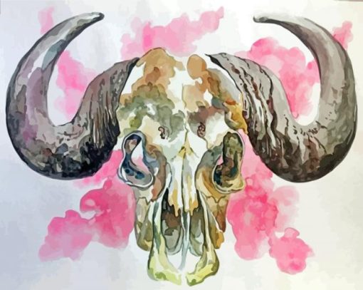 Abstract Buffalo Skull paint by numbers