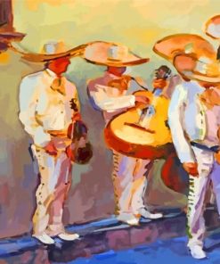 Abstract Mariachi Band paint by numbers