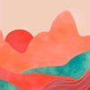 Abstract Mountains Minimalist Landscape paint by numbers