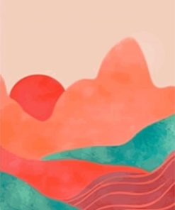 Abstract Mountains Minimalist Landscape paint by numbers