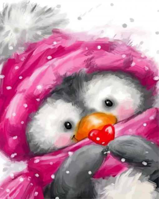 Adorable Penguin paint by numbers