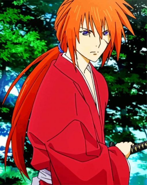 Aesthetic Kenshin Himura paint by numbers