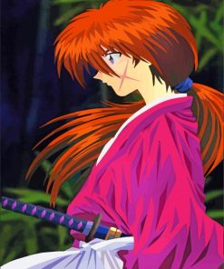 Aesthetic Kenshin Himura paint by numbers