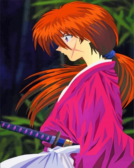 Aesthetic Kenshin Himura paint by numbers