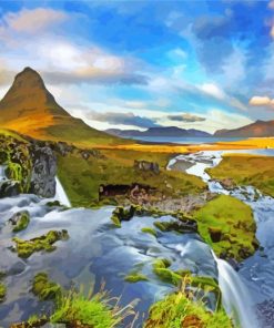 Aesthetic Kirkjufell Mountain paint by numbers