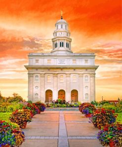 Nauvoo Illinois Temple paint by numbers