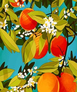 Aesthetic Orange Tree paint by numbers